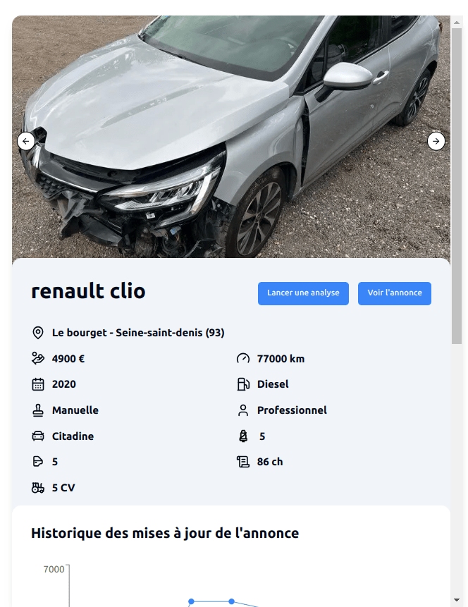 renault clio accidentée